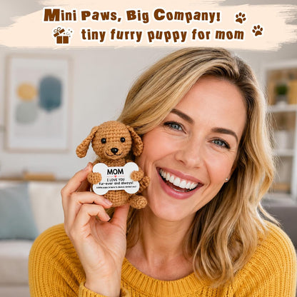 Funny Dog Mothers Day Mom Gifts from Daughter Son, New Bonus Step Mom Mama Mother in Law Gifts Ideas, Happy Birthday Presents Mini Cute Cool Stuff Things I Love You Mommy, Small Fun Crochet Dog Puppy