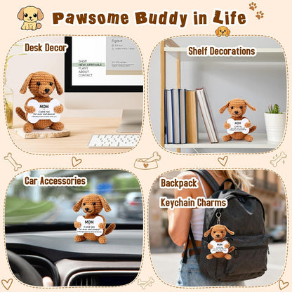 Funny Dog Mothers Day Mom Gifts from Daughter Son, New Bonus Step Mom Mama Mother in Law Gifts Ideas, Happy Birthday Presents Mini Cute Cool Stuff Things I Love You Mommy, Small Fun Crochet Dog Puppy